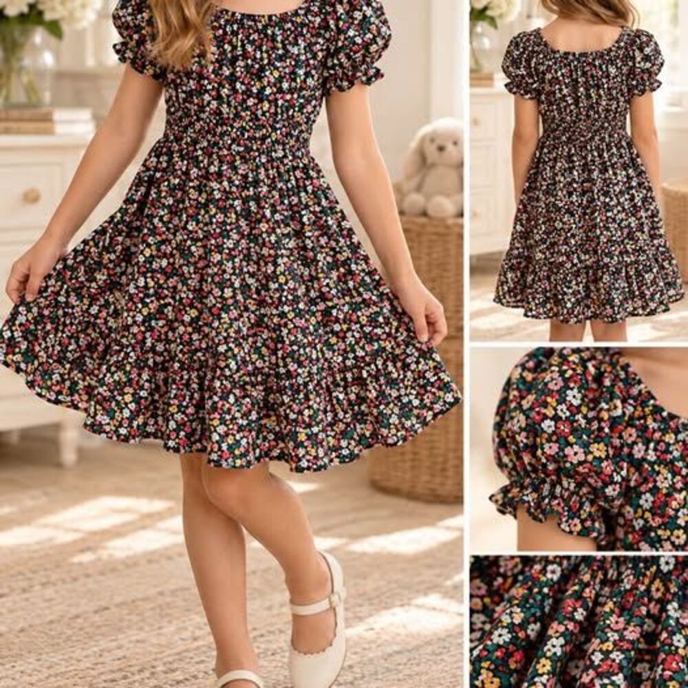 Janie and Jack Floral Smocked Dress Size 10